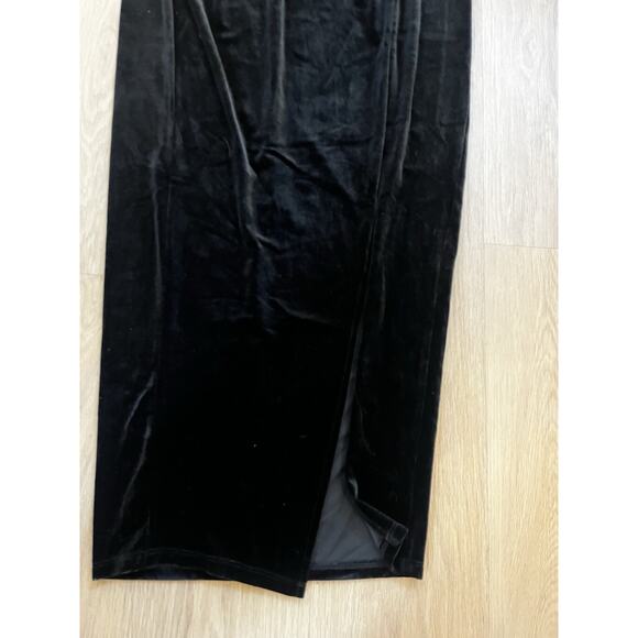 New My Dream Come True Black Velvet Strapless Maxi Dress XL - Picture 7 of 11